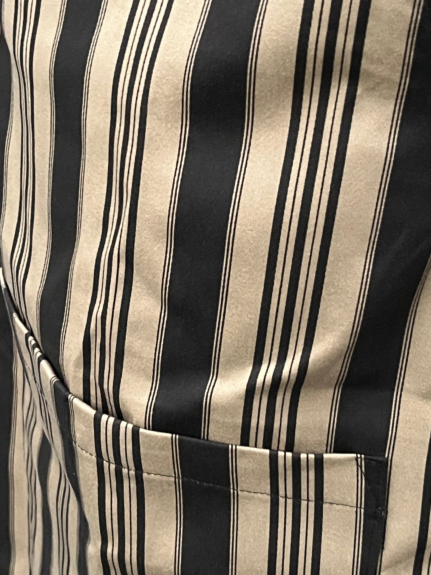 100% Cotton Apron, Light Brown with Black Stripes