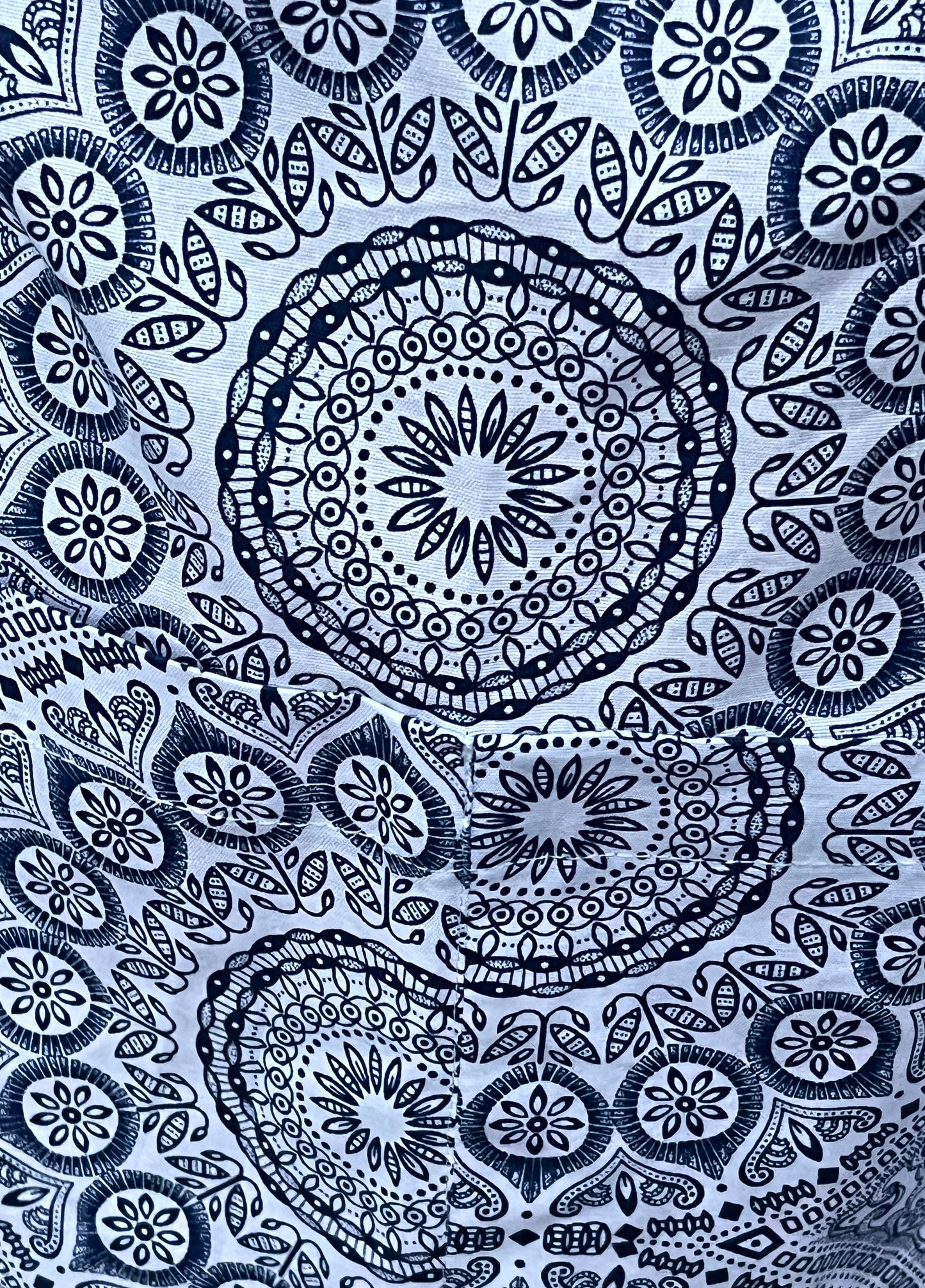 100% Cotton Apron, Navy Blue and White