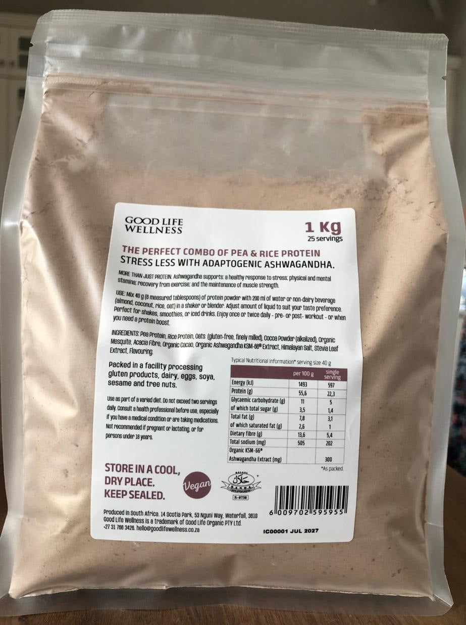 Good Life Wellness: Ashwagandha Plant Protein, Dark Chocolate Flavour - 1kg