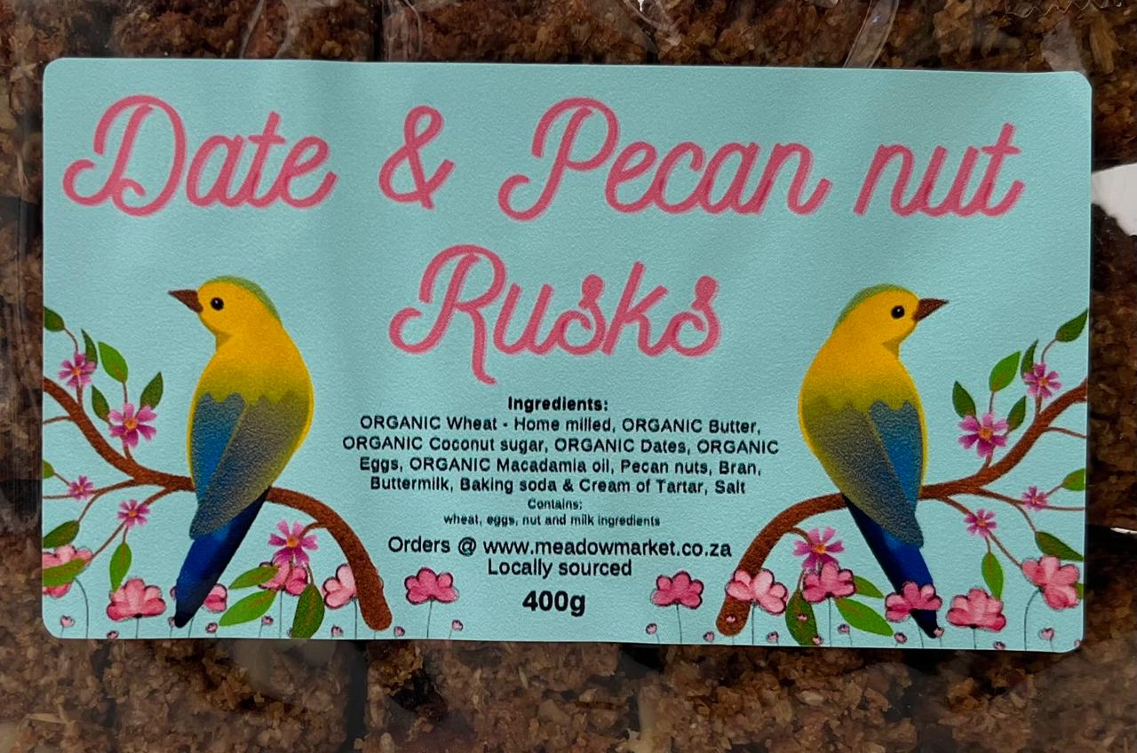 Date & Pecan nut Rusks - 400g